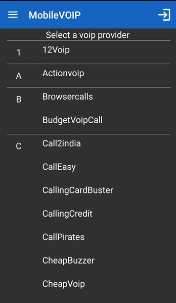 InterVoip cheap calls - Image screenshot of android app
