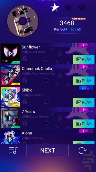 Fire Star Tiles - موزیک پیانو استار۳ - عکس بازی موبایلی اندروید