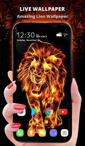 Fire Lion Wallpaper + Keyboard - عکس برنامه موبایلی اندروید