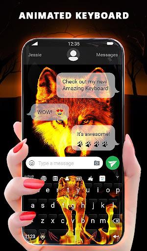 Fire Wallpaper Theme Lone Wolf - Image screenshot of android app