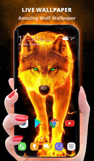 Fire Wallpaper Theme Lone Wolf - Image screenshot of android app