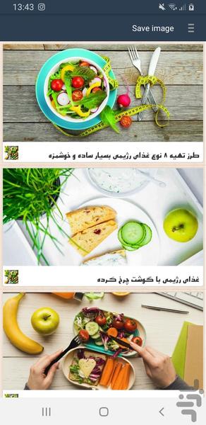 غذاي رژيمي - Image screenshot of android app
