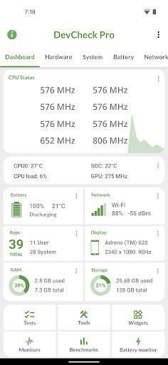 DevCheck Device & System Info - عکس برنامه موبایلی اندروید