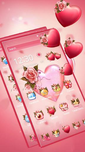 Flower Pink Love Theme - Image screenshot of android app