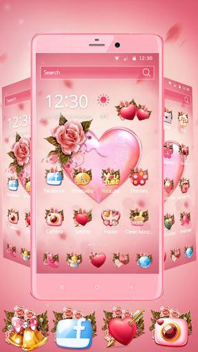 Flower Pink Love Theme - Image screenshot of android app