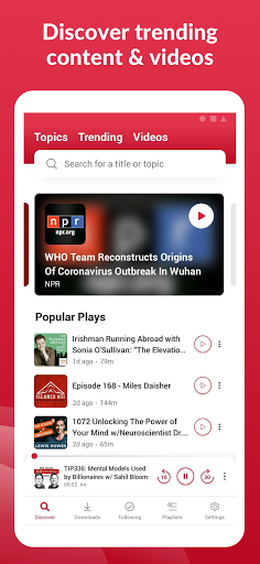 Offline Podcast App: Player FM - عکس برنامه موبایلی اندروید