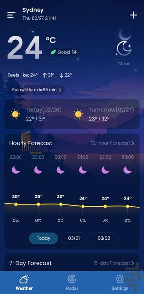 هواشناسی زنده - پیشرفته🌞❄️ - عکس برنامه موبایلی اندروید