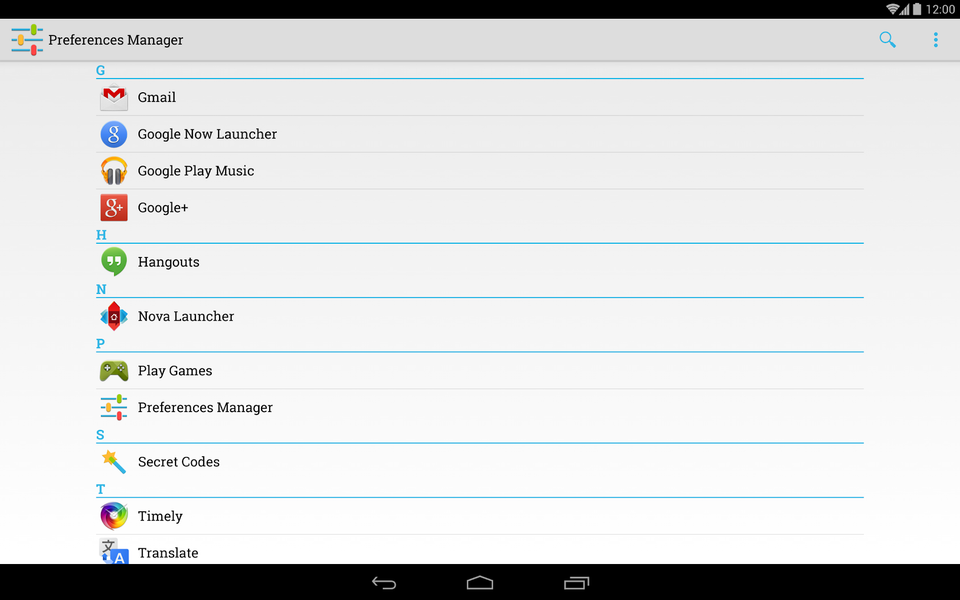 Preferences Manager - Image screenshot of android app