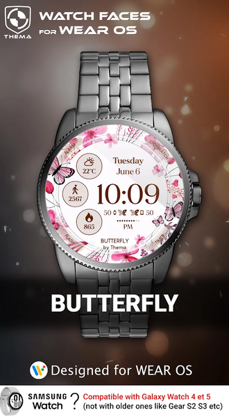Butterfly Watch Face - Image screenshot of android app