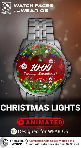 Christmas Lights Watch Face - عکس برنامه موبایلی اندروید