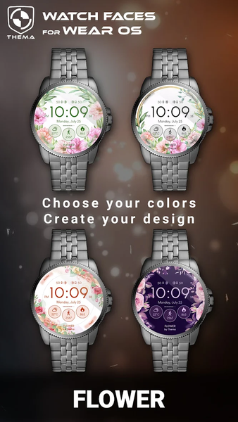 Flower Watch Face - Image screenshot of android app