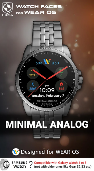 Minimal Analog Watch Face - Image screenshot of android app
