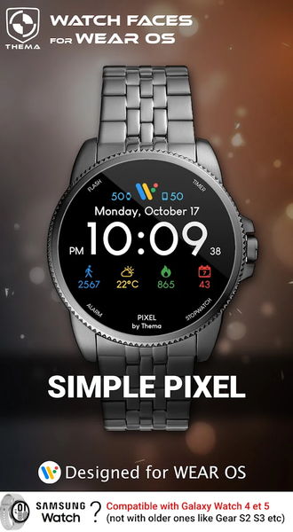 Simple Pixel Watch Face - عکس برنامه موبایلی اندروید