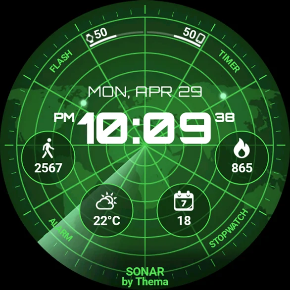 Sonar Watch Face - عکس برنامه موبایلی اندروید