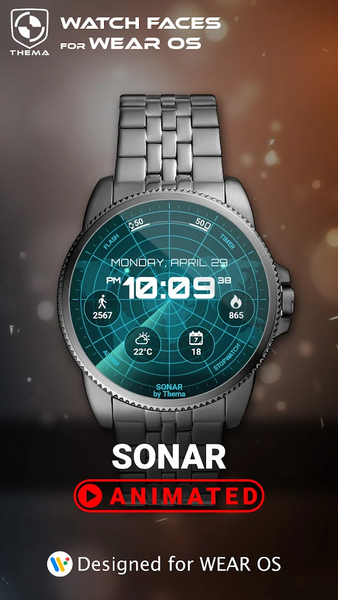 Sonar Watch Face - Image screenshot of android app