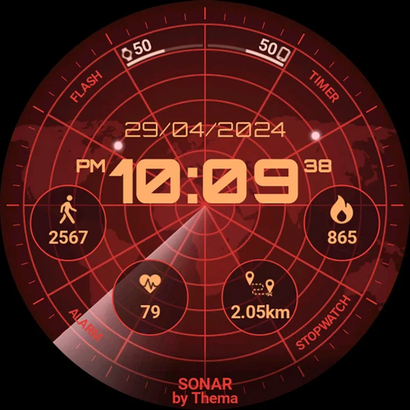 Sonar Watch Face - عکس برنامه موبایلی اندروید