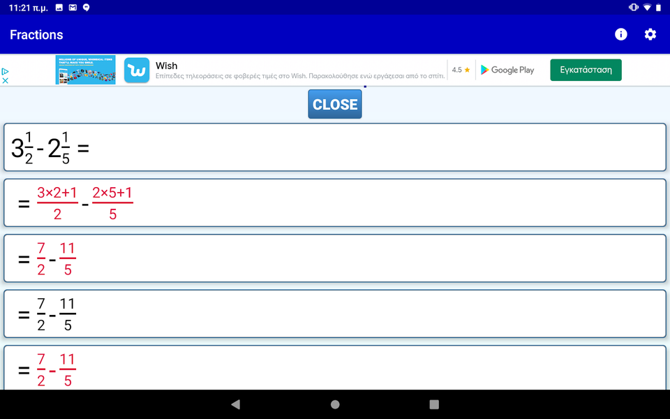 Fractions School Calculator - عکس برنامه موبایلی اندروید