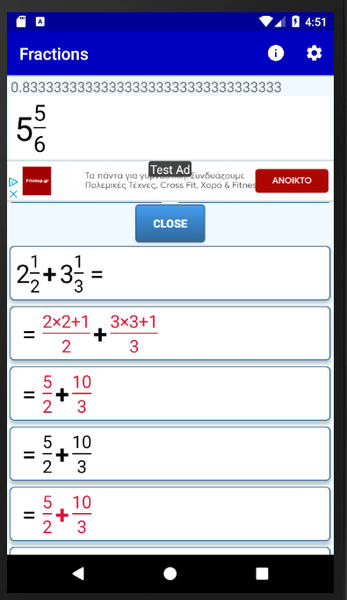 Fractions School Calculator - عکس برنامه موبایلی اندروید