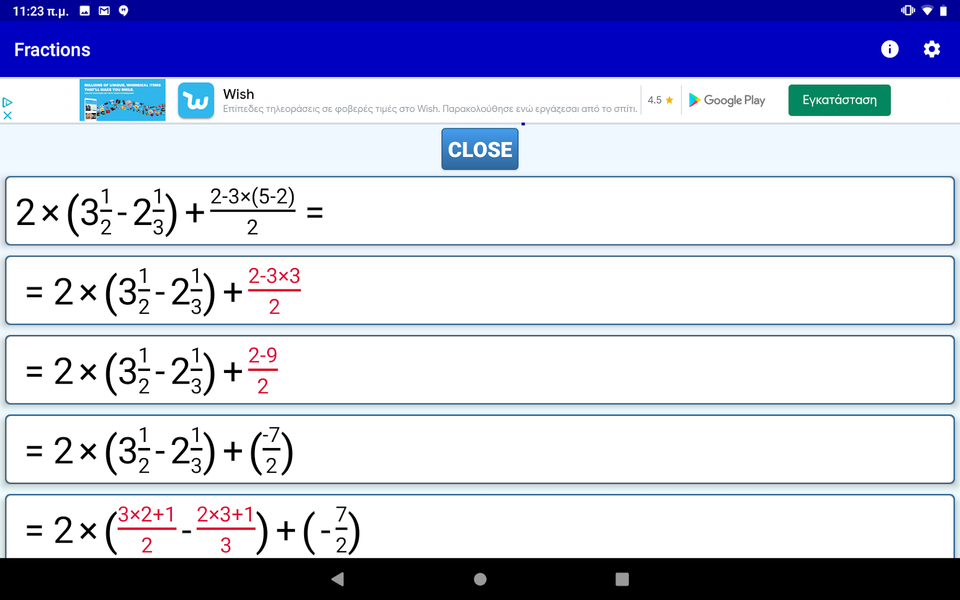 Fractions School Calculator - عکس برنامه موبایلی اندروید