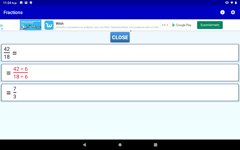 Fractions School Calculator - عکس برنامه موبایلی اندروید