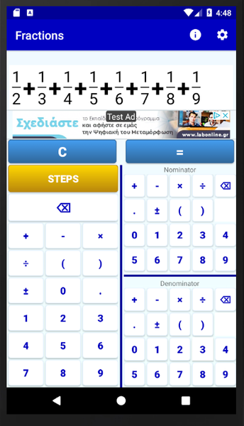 Fractions School Calculator - عکس برنامه موبایلی اندروید