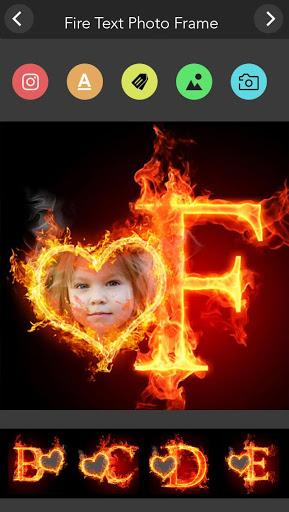 Fire Text Photo Frame - عکس برنامه موبایلی اندروید