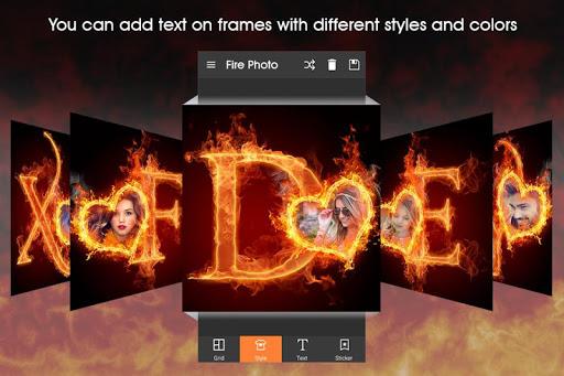 Fire Text Photo Frame - Image screenshot of android app
