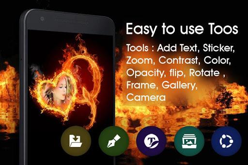 Fire Text Photo Frame - Image screenshot of android app