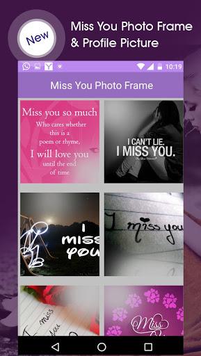Miss You Photo Frame - Image screenshot of android app
