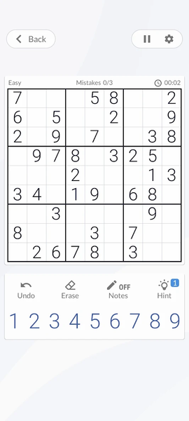 Sudoku - Offline Puzzle Games - Gameplay image of android game