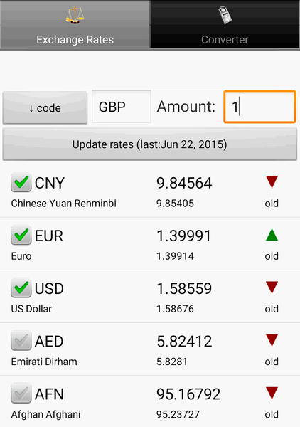 Exchange rate. All currencies - Image screenshot of android app