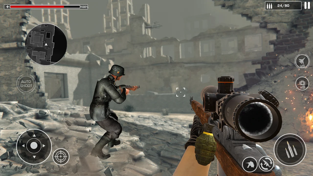WW2 Sniper 3D: FPS War Games - Gameplay image of android game