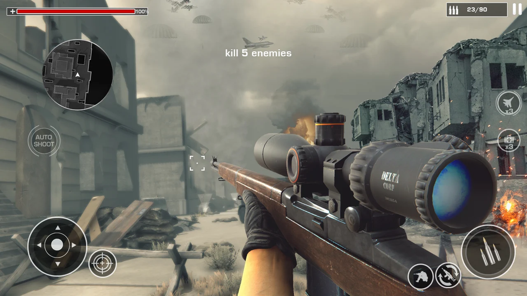 WW2 Sniper 3D: Pure War Games - Gameplay image of android game