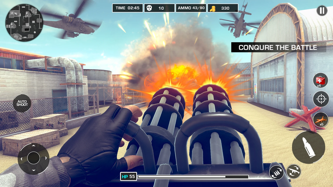 Wicked military gunner war ops - Gameplay image of android game