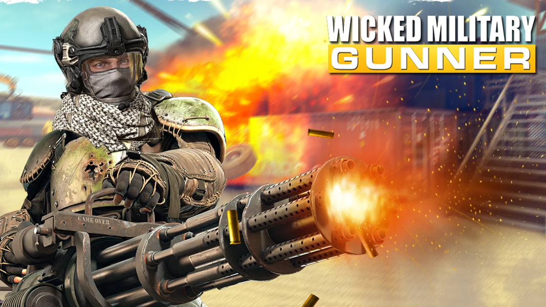 Wicked military gunner war ops - Gameplay image of android game