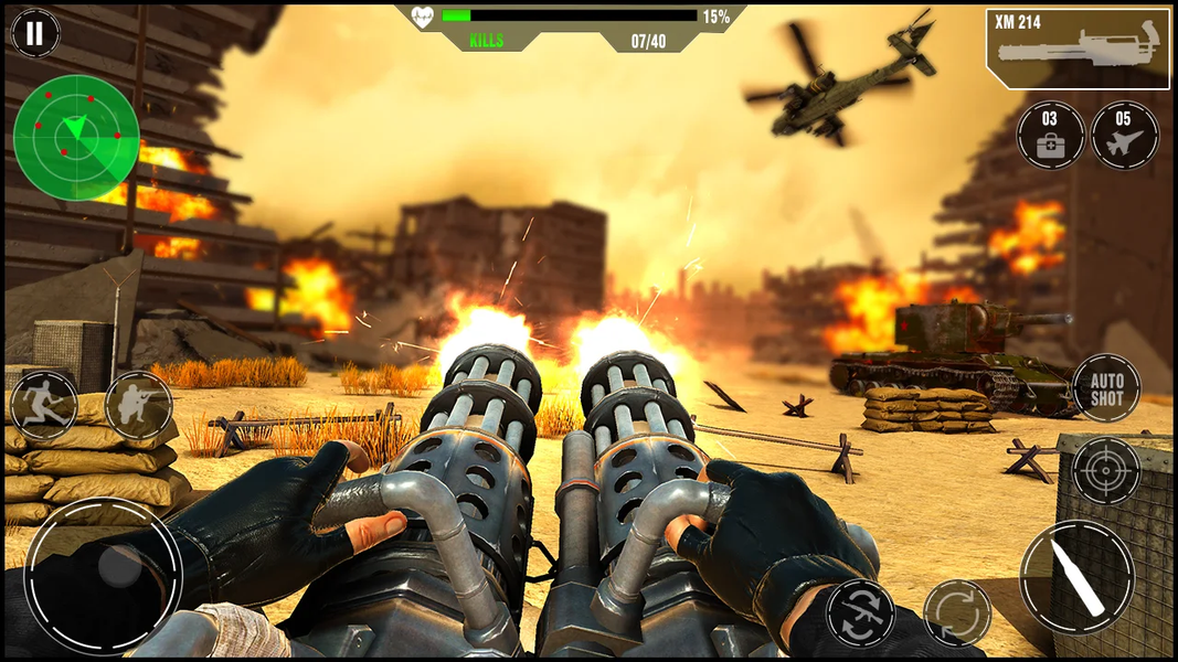 WW2 Gun Shooter Game Simulator - Gameplay image of android game
