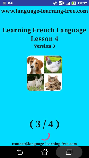Animals names in French - عکس برنامه موبایلی اندروید