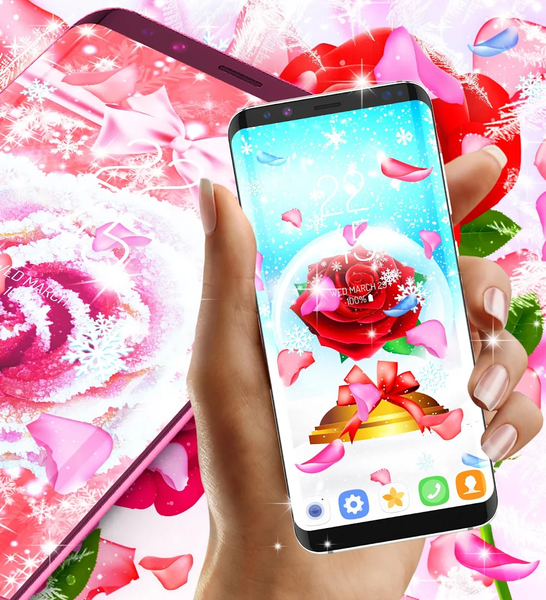 Winter rose live wallpaper - Image screenshot of android app