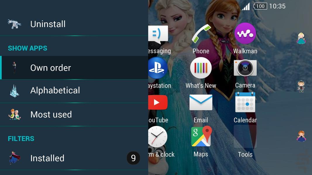 Frozen Xperia Theme - Image screenshot of android app