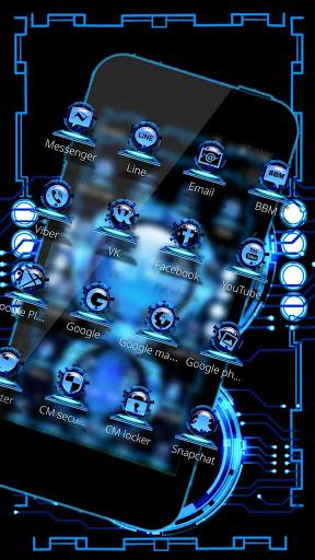 Technology Blue ۳D Theme - عکس برنامه موبایلی اندروید