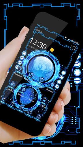 Technology Blue 3D Theme - Image screenshot of android app