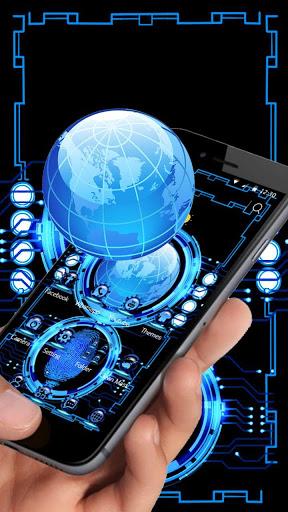 Technology Blue ۳D Theme - عکس برنامه موبایلی اندروید