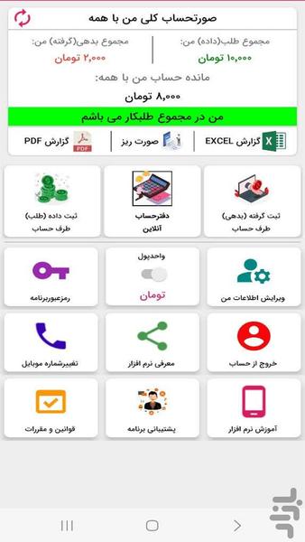 رایا پی - حسابداری آنلاین اقتصاد - عکس برنامه موبایلی اندروید