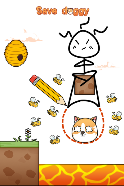 Escape Bees: Pet Puzzle Game - Gameplay image of android game