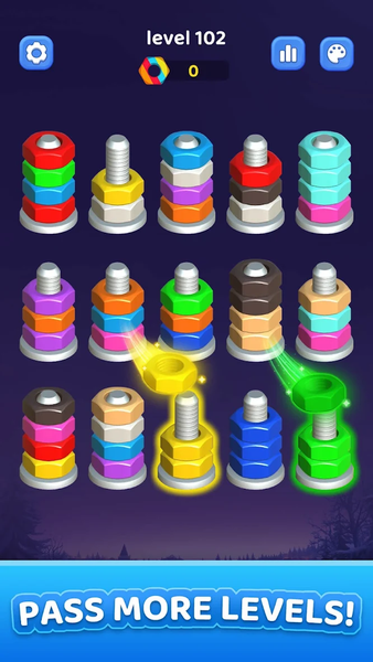 Nuts Bolt Sort - Screw ۳D - عکس بازی موبایلی اندروید