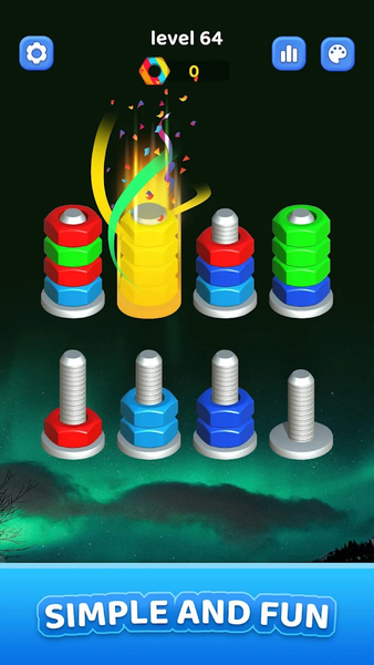 Nuts Bolt Sort - Screw ۳D - عکس بازی موبایلی اندروید