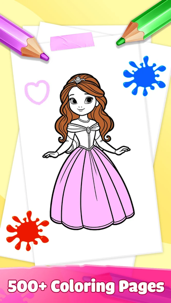 Princess Girl Coloring Games - Gameplay image of android game