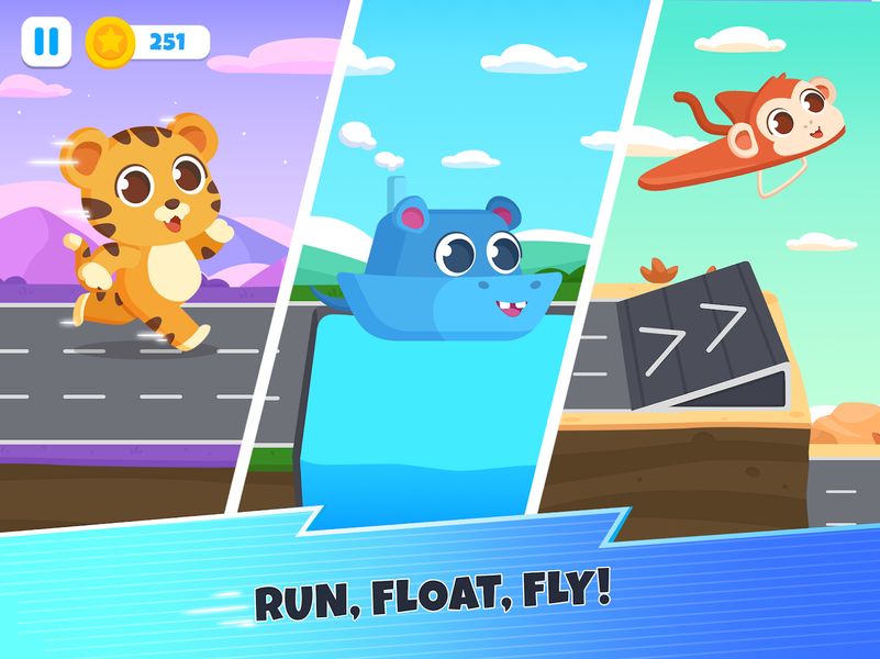 Animal racing games for kids! - عکس بازی موبایلی اندروید