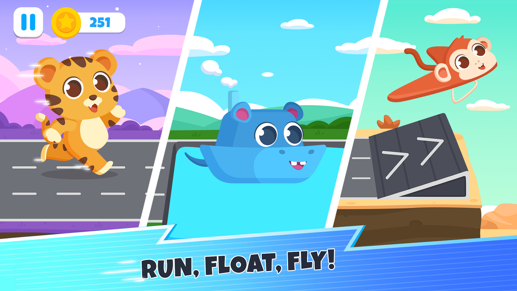 Animal racing games for kids! - Gameplay image of android game