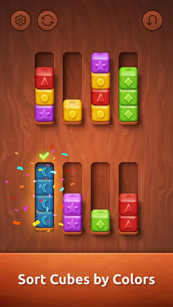 Colorwood Sort Puzzle Game - Gameplay image of android game